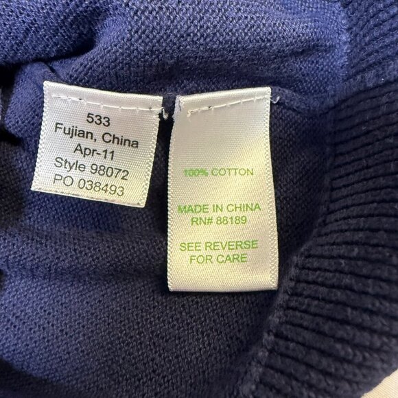 Lilly Pulitzer Navy Open Knit Sweater Women’s Medium Cotton Pullover EUC - Picture 5 of 9